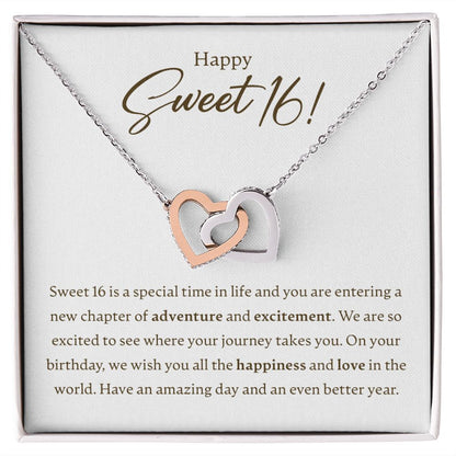 Happy Sweet 16 - Special Time - Interlocking Hearts Necklace - JustFamilyThings