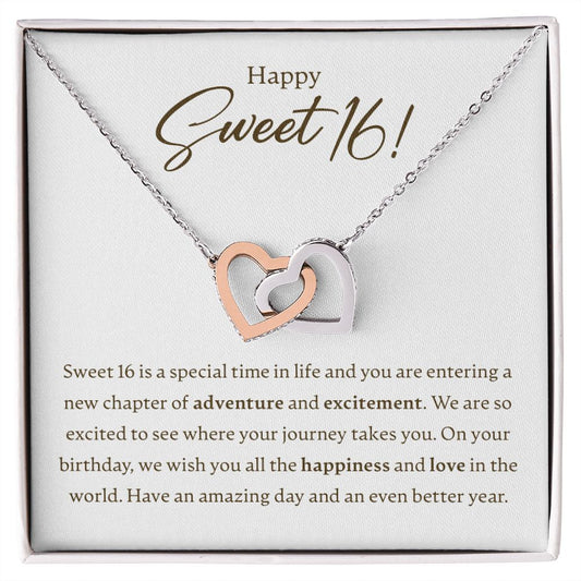 Happy Sweet 16 - Special Time - Interlocking Hearts Necklace - JustFamilyThings