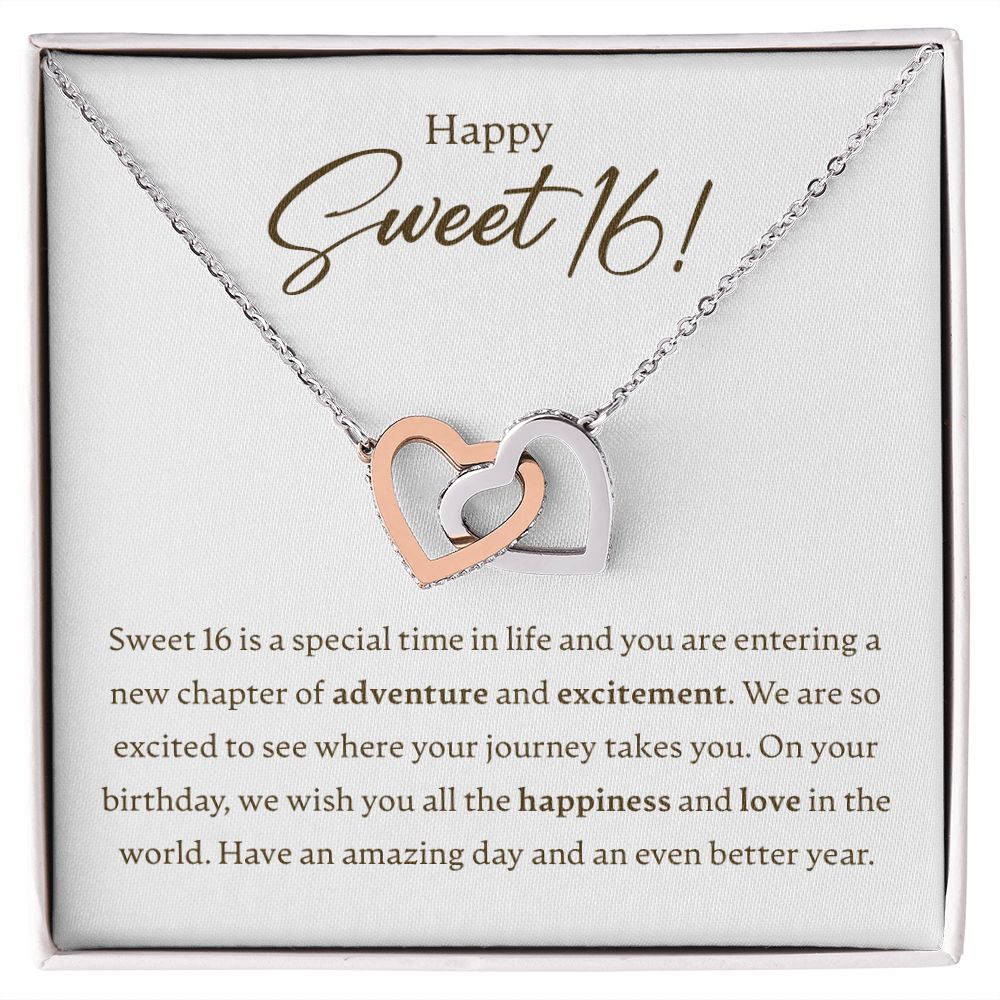 Happy Sweet 16 - Special Time - Interlocking Hearts Necklace - JustFamilyThings