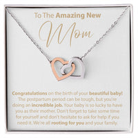 Load image into Gallery viewer, To The Amazing New Mom - Interlocking Hearts Necklace
