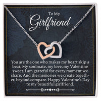 Load image into Gallery viewer, To My Girlfriend - You Are The One - Interlocking Hearts Necklace - JustFamilyThings
