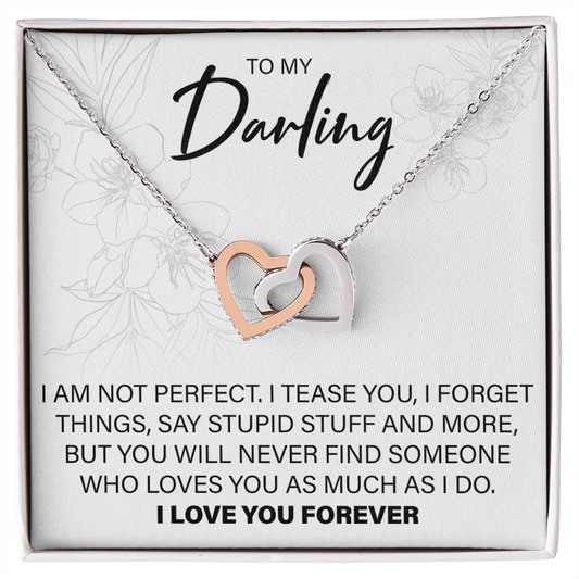 To My Darling - Interlocking Hearts Necklace - JustFamilyThings