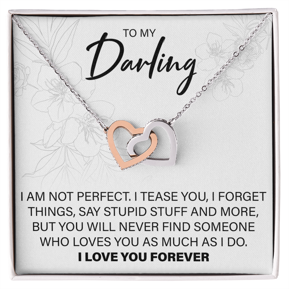 To My Darling - Interlocking Hearts Necklace - JustFamilyThings