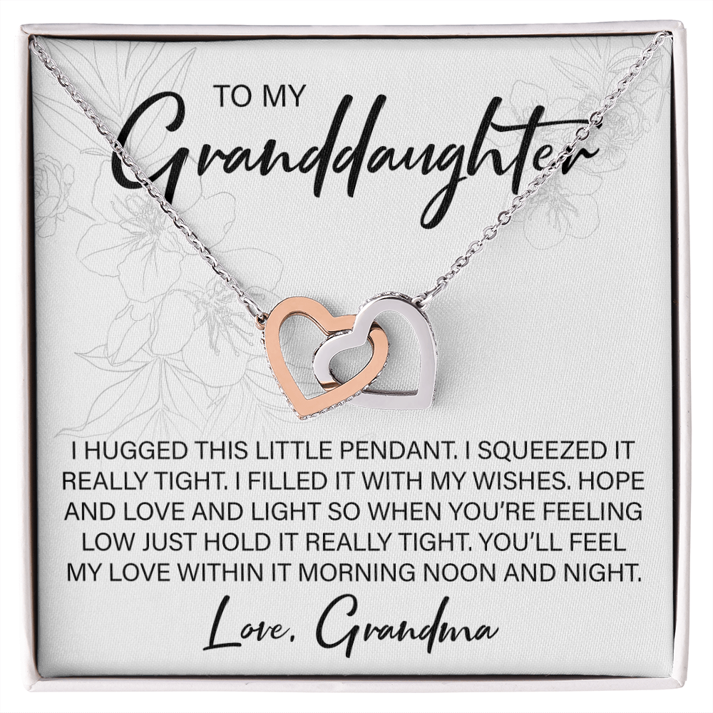 To My Granddaughter From Grandma - Interlocking Hearts Necklace - JustFamilyThings