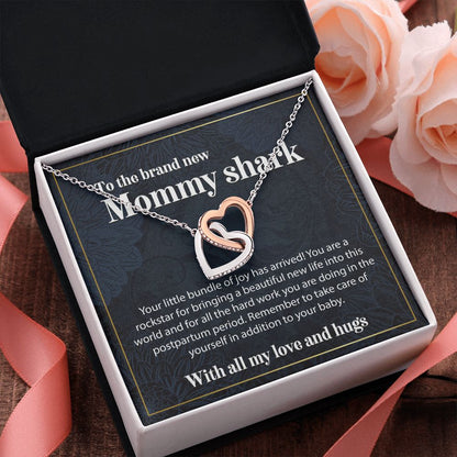 To The Brandnew Mommy Shark - Interlocking Hearts Necklace
