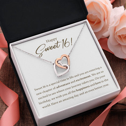 Happy Sweet 16 - Special Time - Interlocking Hearts Necklace - JustFamilyThings