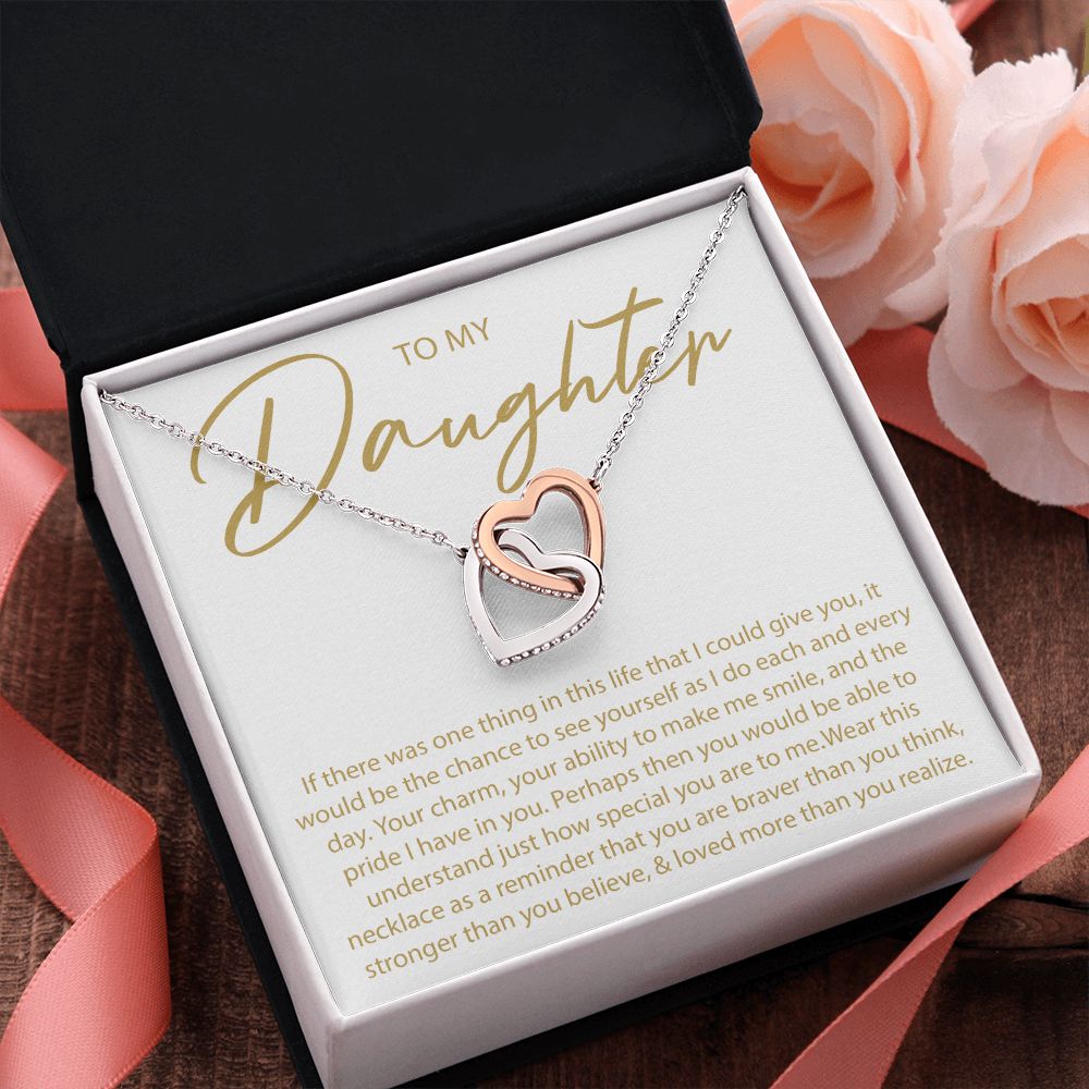 To My Daughter - If There Was One Thing I Could Give You - Interlocking Hearts Necklace - JustFamilyThings