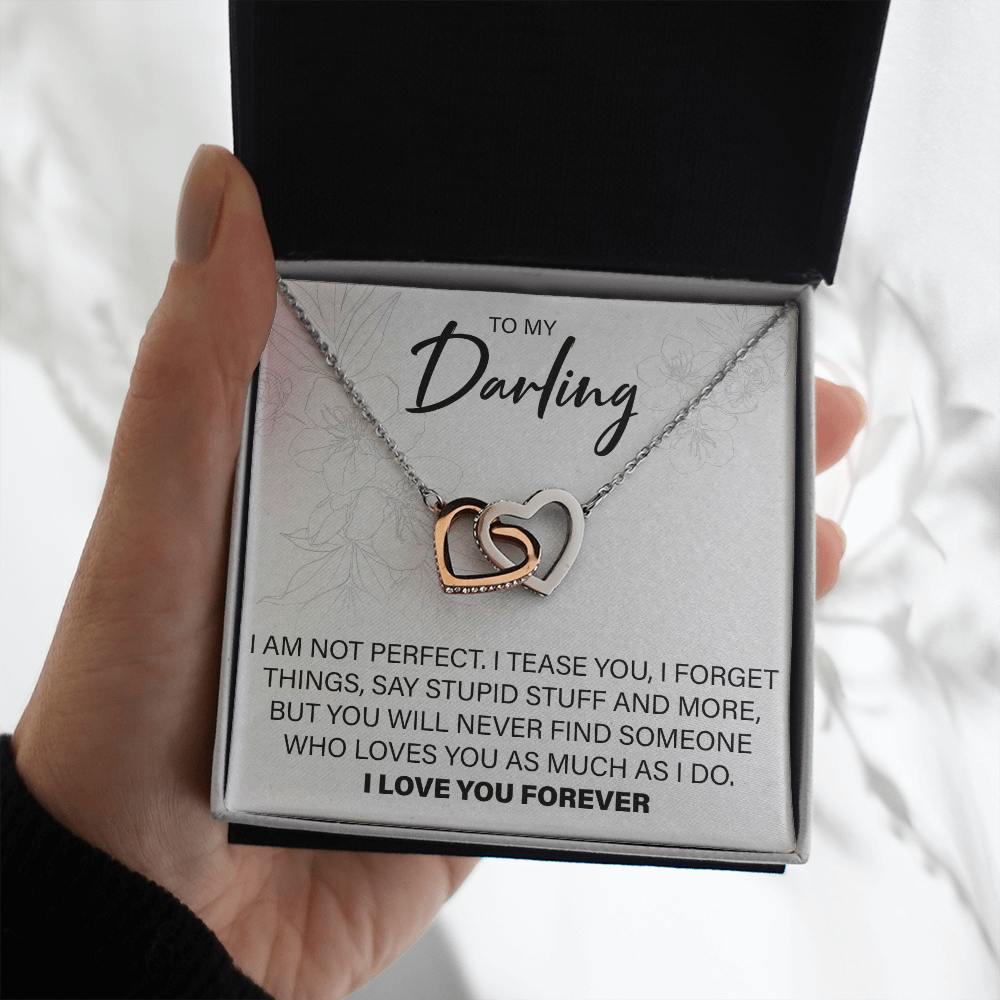 To My Darling - Interlocking Hearts Necklace - JustFamilyThings