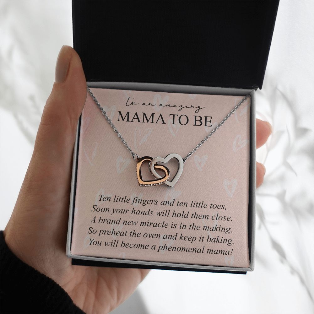 To An Amazing Mama To Be - Interlocking Hearts Necklace - JustFamilyThings