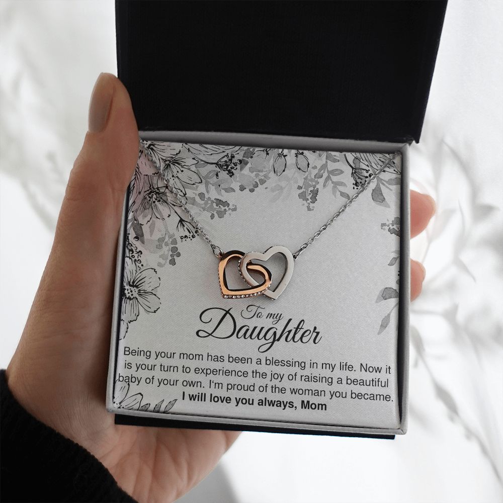 To My Pregnant Daughter - Interlocking Hearts Necklace - JustFamilyThings