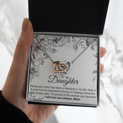 To My Pregnant Daughter - Interlocking Hearts Necklace - JustFamilyThings
