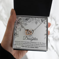 Load image into Gallery viewer, To My Pregnant Daughter - Interlocking Hearts Necklace - JustFamilyThings
