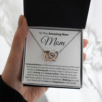 Load image into Gallery viewer, To The Amazing New Mom - Interlocking Hearts Necklace
