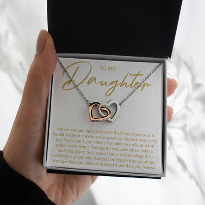 To My Daughter - If There Was One Thing I Could Give You - Interlocking Hearts Necklace - JustFamilyThings