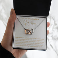 Load image into Gallery viewer, To The Amazing New Mom - Interlocking Hearts Necklace
