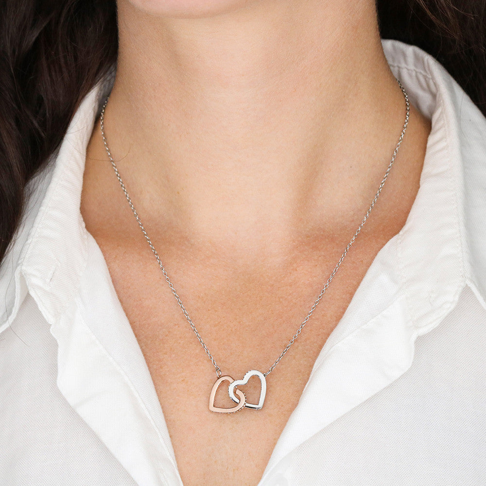 To My Dear Granddaughter - In Your Smile I See The Sun - Interlocking Hearts Necklace - JustFamilyThings