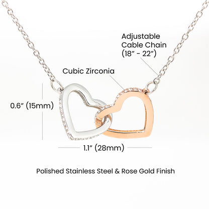 To My Dear Granddaughter - You Are The Sunshine - Interlocking Hearts Necklace - JustFamilyThings