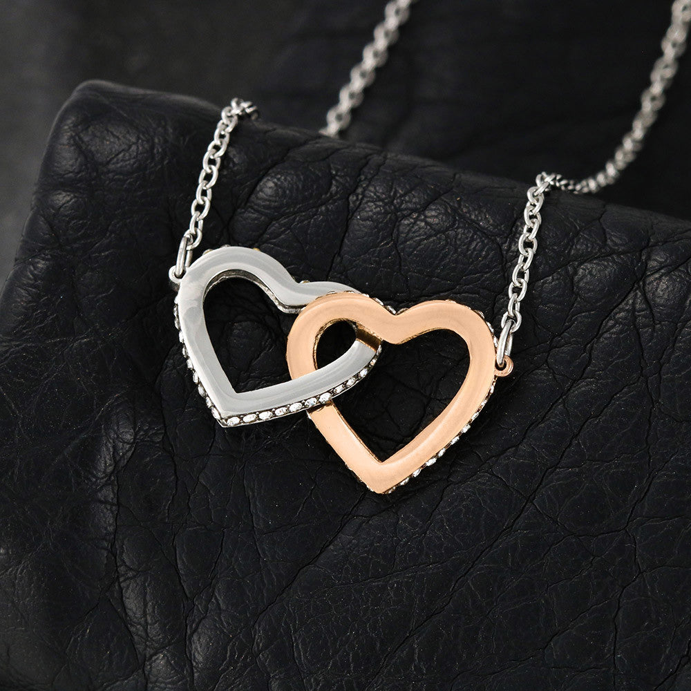 To My Daughter From Dad - Interlocking Hearts Necklace - JustFamilyThings