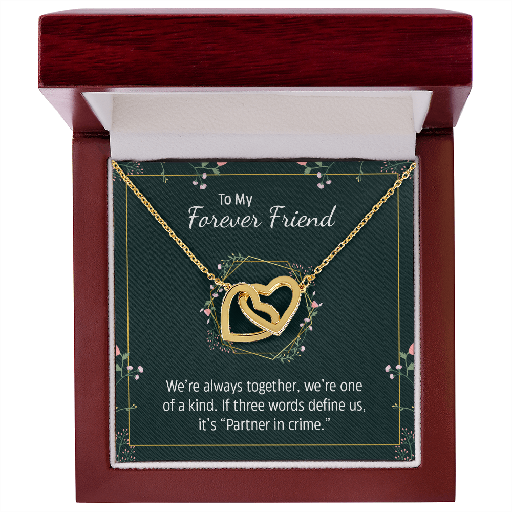 To My Forever Friend, Best Friend - Interlocking Hearts Necklace - JustFamilyThings