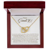 Load image into Gallery viewer, Happy Sweet 16 - Interlocking Hearts Necklace - JustFamilyThings
