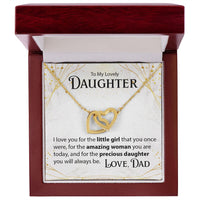 Load image into Gallery viewer, To My Daughter, From Dad - Interlocking Hearts Necklace - JustFamilyThings
