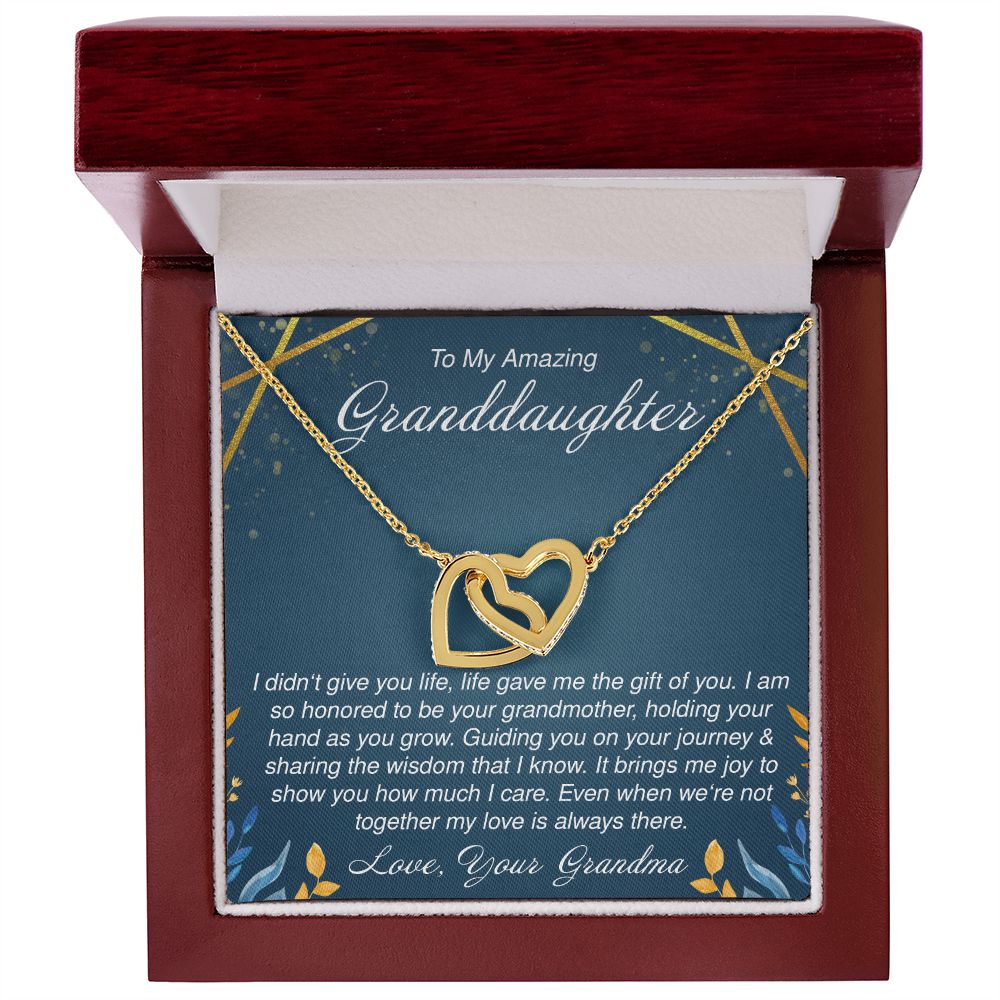 To My Amazing Granddaughter - Interlocking Hearts Necklace - JustFamilyThings