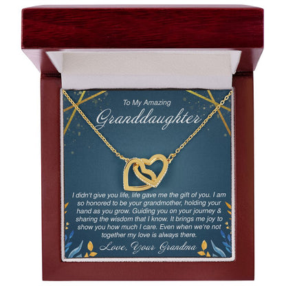 To My Amazing Granddaughter - Interlocking Hearts Necklace - JustFamilyThings