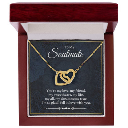 To my soulmate - you're my love - Interlocking Hearts Necklace - JustFamilyThings