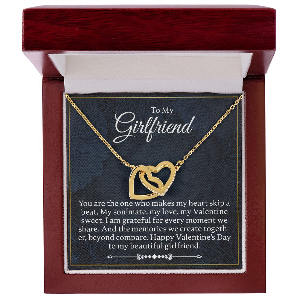 To My Girlfriend - You Are The One - Interlocking Hearts Necklace - JustFamilyThings
