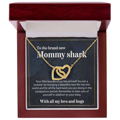 To The Brandnew Mommy Shark - Interlocking Hearts Necklace