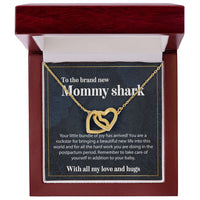 Load image into Gallery viewer, To The Brandnew Mommy Shark - Interlocking Hearts Necklace
