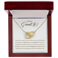 Load image into Gallery viewer, Happy Sweet 16 - Special Time - Interlocking Hearts Necklace - JustFamilyThings
