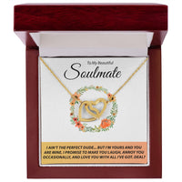 Load image into Gallery viewer, To My Beautiful Soulmate - I Ain&#39;t The Perfect Dude - Interlocking Hearts Necklace
