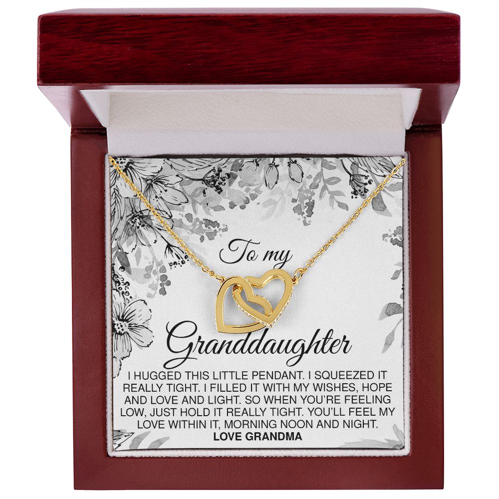 To Granddaughter From Grandma - Interlocking Hearts Necklace - JustFamilyThings