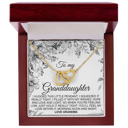 To Granddaughter From Grandma - Interlocking Hearts Necklace - JustFamilyThings