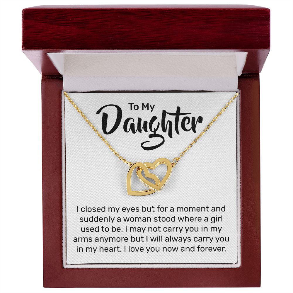 To My Daughter - Interlocking Hearts Necklace - JustFamilyThings