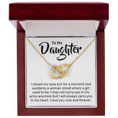 To My Daughter - Interlocking Hearts Necklace - JustFamilyThings