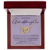 Load image into Gallery viewer, To My Dear Granddaughter - You Bring Joy To My Life - Interlocking Hearts Necklace - JustFamilyThings
