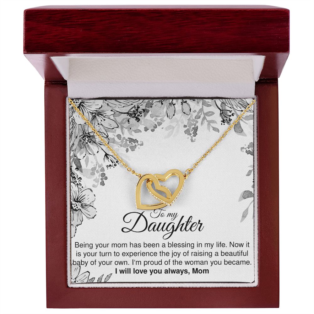 To My Pregnant Daughter - Interlocking Hearts Necklace - JustFamilyThings