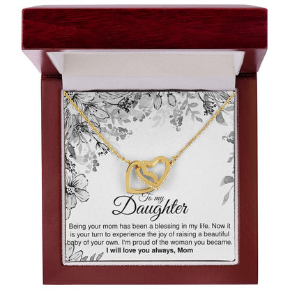 To My Pregnant Daughter - Interlocking Hearts Necklace - JustFamilyThings