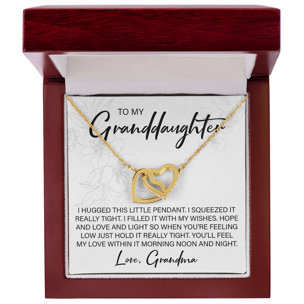 To My Granddaughter From Grandma - Interlocking Hearts Necklace - JustFamilyThings