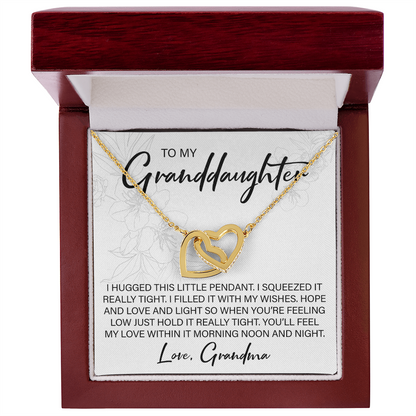 To My Granddaughter From Grandma - Interlocking Hearts Necklace - JustFamilyThings