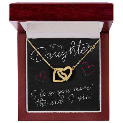 To My Daughter, I Love You More - Interlocking Hearts Necklace - JustFamilyThings