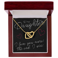 Load image into Gallery viewer, To My Daughter, I Love You More - Interlocking Hearts Necklace - JustFamilyThings
