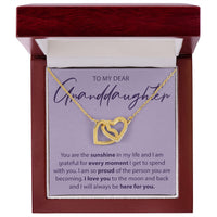 Load image into Gallery viewer, To My Dear Granddaughter - You Are The Sunshine - Interlocking Hearts Necklace - JustFamilyThings

