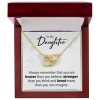 Load image into Gallery viewer, To My Daughter - You Are Loved - Interlocking Hearts Necklace - JustFamilyThings
