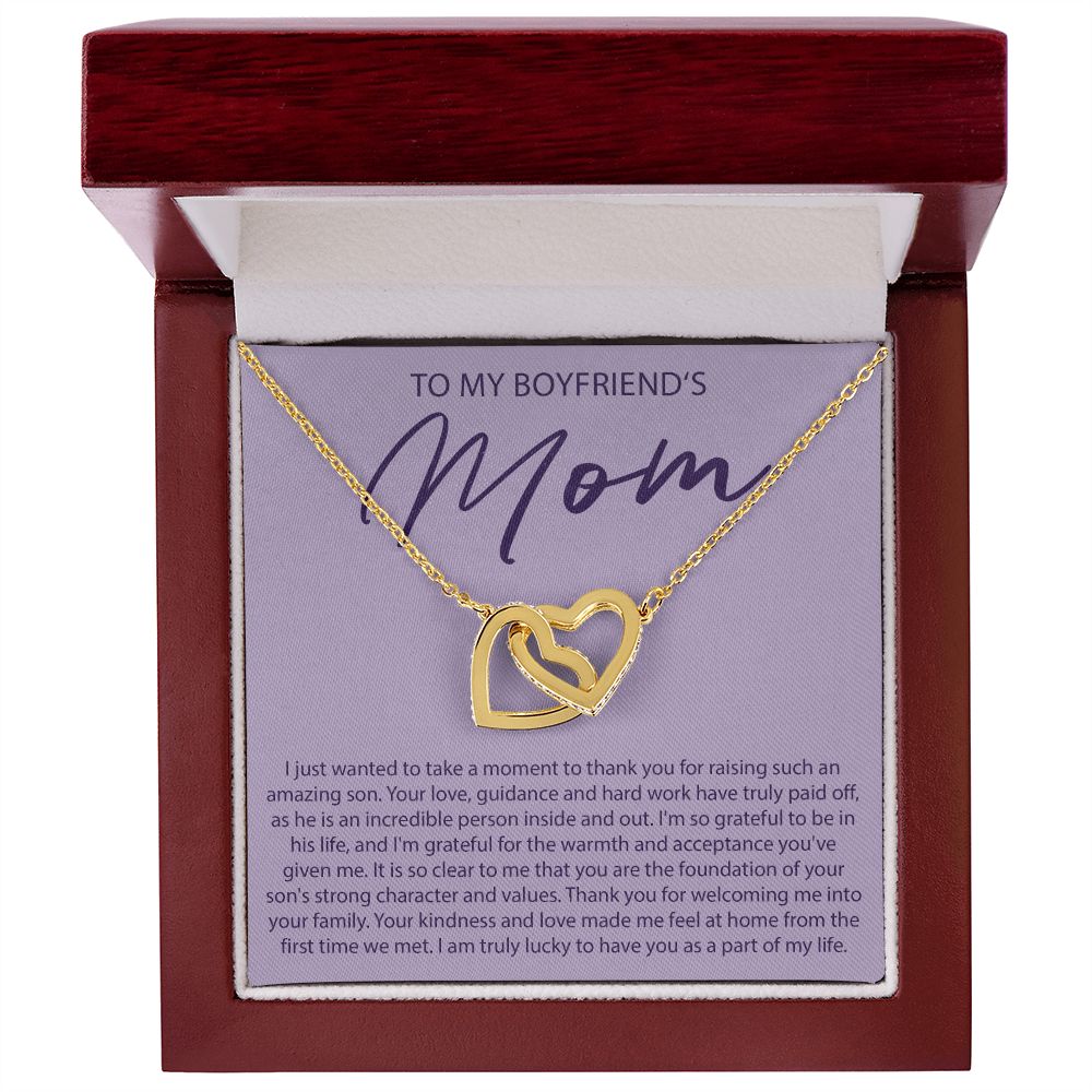 To My Boyfriends Mom - I Just Wanted to Take A Moment - Interlocking Hearts Necklace - JustFamilyThings