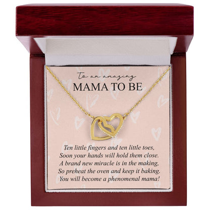 To An Amazing Mama To Be - Interlocking Hearts Necklace - JustFamilyThings