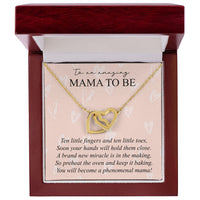 Load image into Gallery viewer, To An Amazing Mama To Be - Interlocking Hearts Necklace - JustFamilyThings
