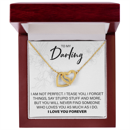 To My Darling - Interlocking Hearts Necklace - JustFamilyThings
